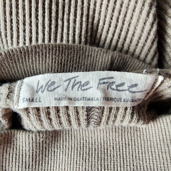 Free People We The Free Womens Small Top Just For You Cutout Waffle Knit Gray - Picture 9 of 13